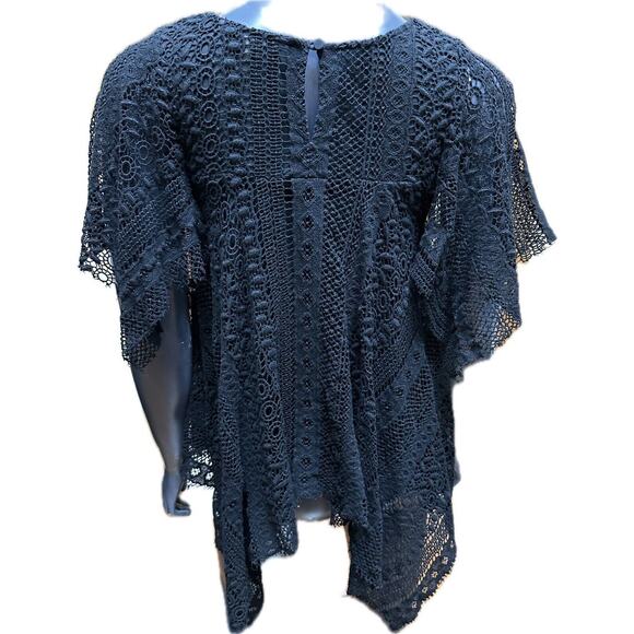 REBECCA MINKOFF Women's Black Lace Hanky Top Sz XS - Picture 4 of 10